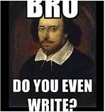 Picture of Shakespeare with the caption, 