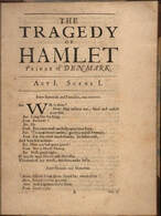 The front page of Hamlet from Shakespeare's first folio (1623)