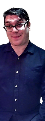 A picture of Alex Benarzi in a black button-down shirt.